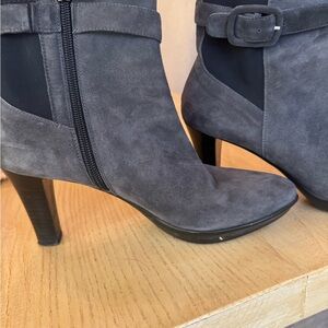 Aquatalia Gray Suede Heeled Boots